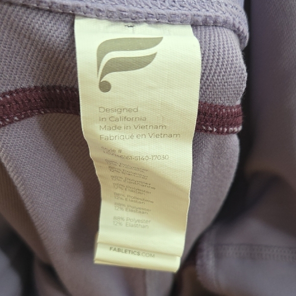 Fabletics Purple Leggings with Dark Purple Trim - Picture 2 of 16